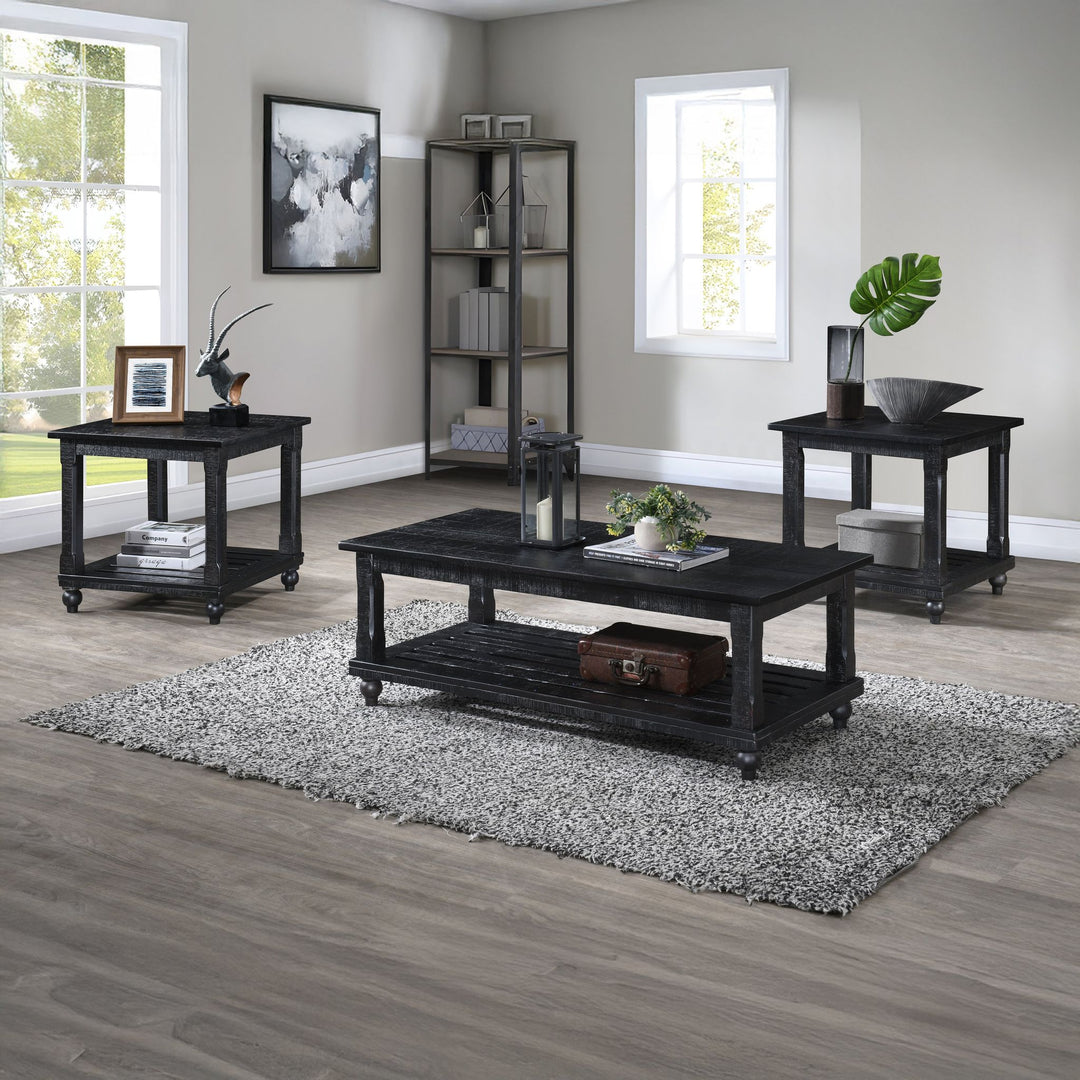Cade 3 Piece Occasional Set- 1 Coffee & 2 End Tables - Black