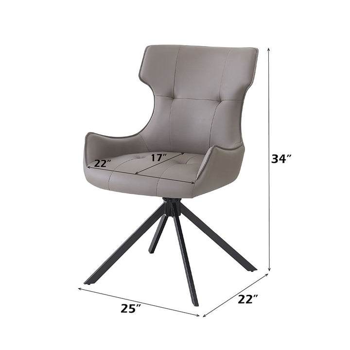 Damita Side Chair w/Swivel (Set-2) – dimensions diagram