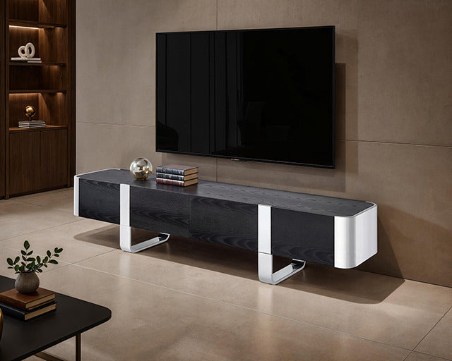 Leknes Tv Stand Black W/ Silver Frame - view 6