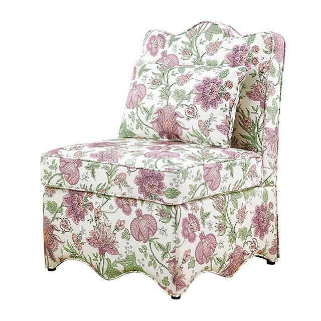 Hemsworth Accent Chair, Jacobean Floral Blossom Pink