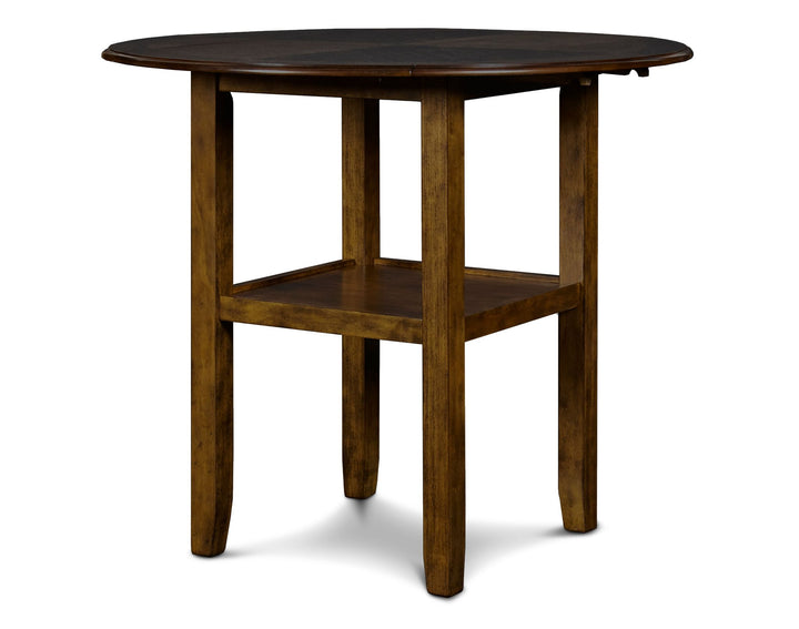 Gia 3 Pc 42" Counter Drop Leaf Table &amp; 2 Chairs-Brown