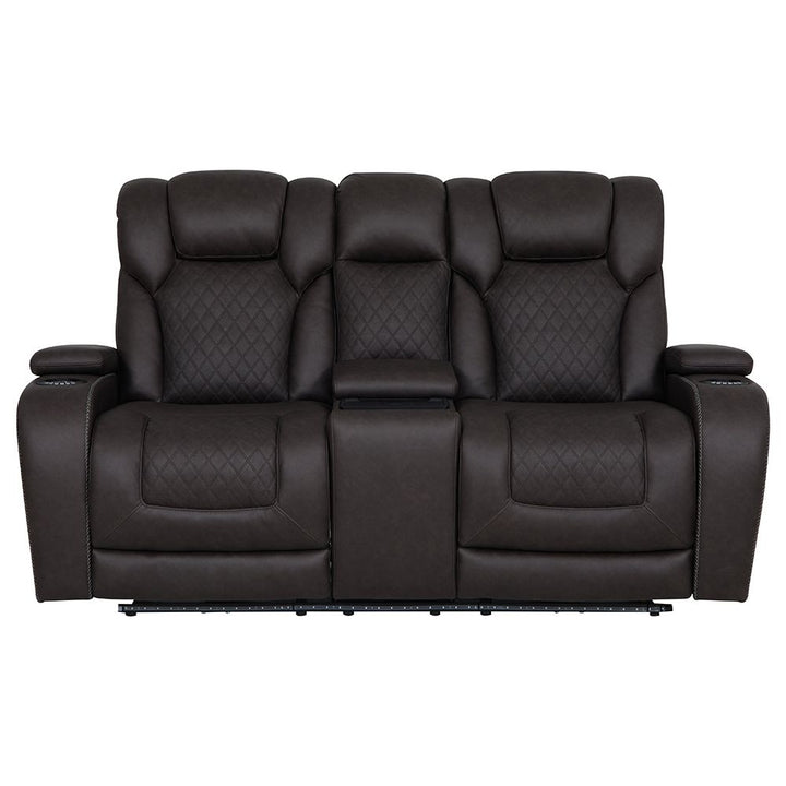 Wendell Power Motion Loveseat with Console, Wireless Charger, Storage, USB &amp; LED