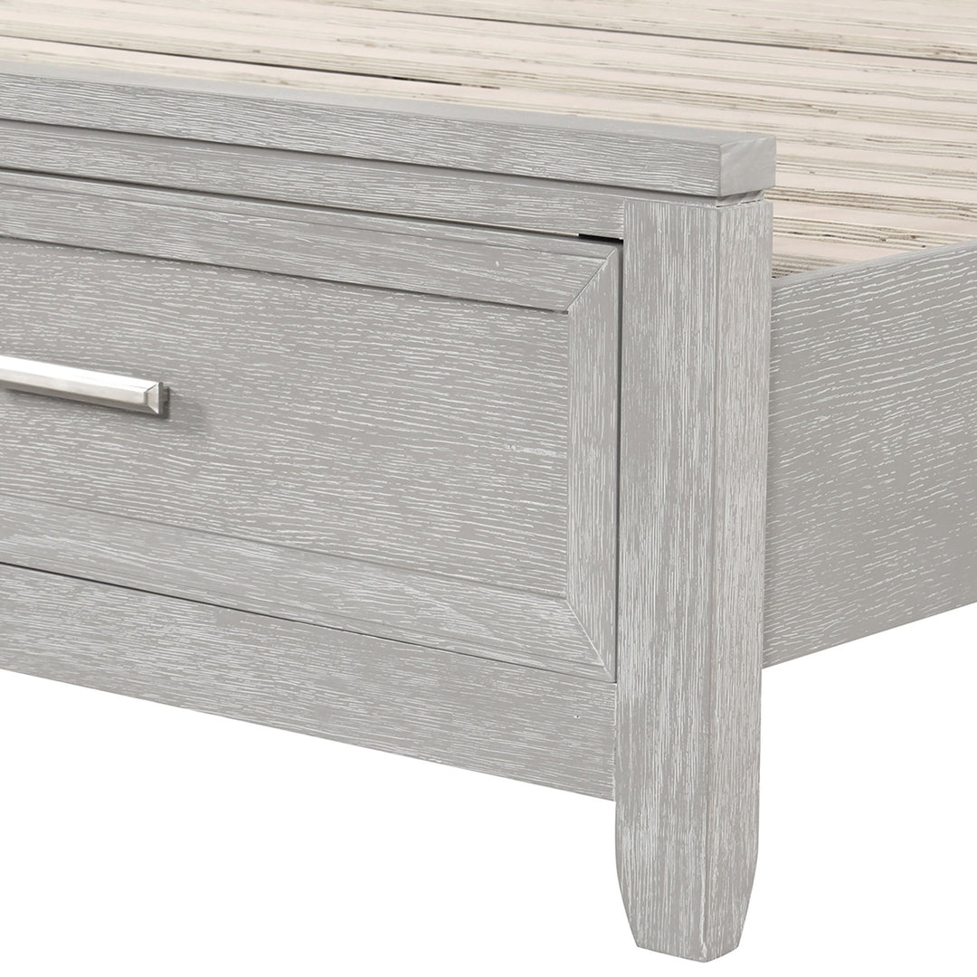Fiona 6/6-6/0 Ek/wk Storage Footboard & Slats- Mist Gray