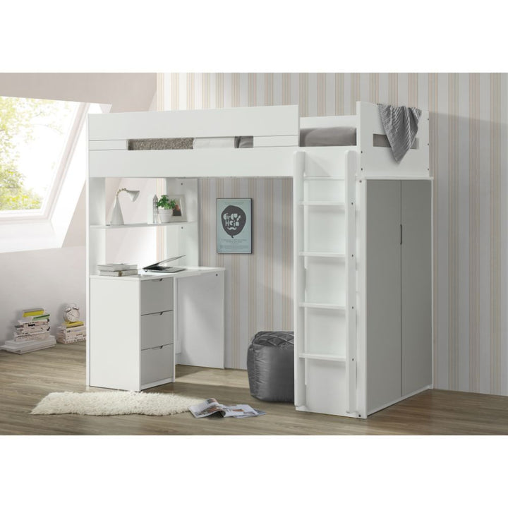 Nerice Twin Loft Bed W/Desk &amp; Wardrobe – view 2