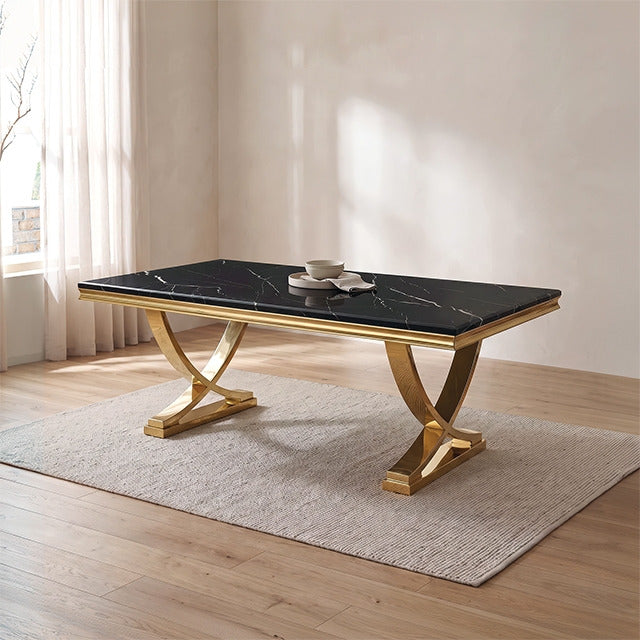 Wadenstil Dining Table, Black/Gold - view 12