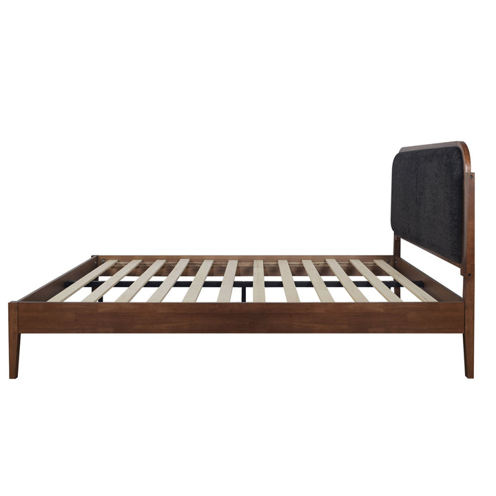 Hawthorne 5/0 Queen Charcoal Upholstered Platform Headboard-W