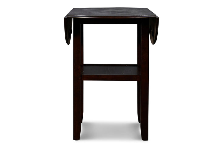 Gia 3 Pc 42" Counter Drop Leaf Table &amp; 2 Chairs-Ebony
