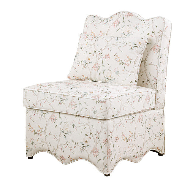 Hemsworth Accent Chair, Chinoiserie White/Pink