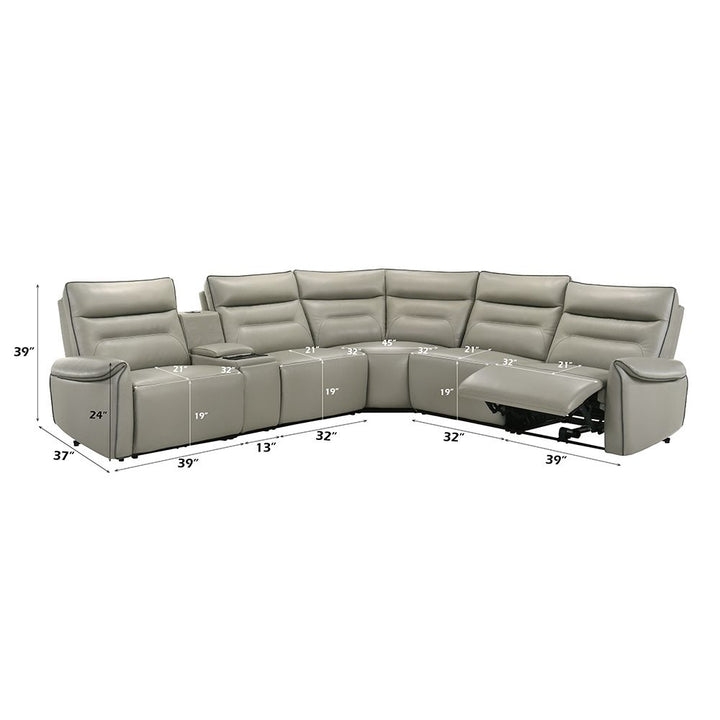 Jayke Power Motion Sectional Sofa – dimensions diagram