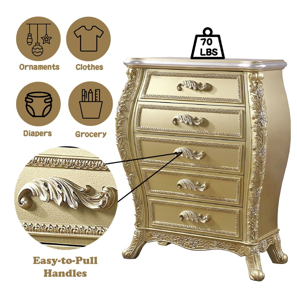 Cabriole Chest – features callout