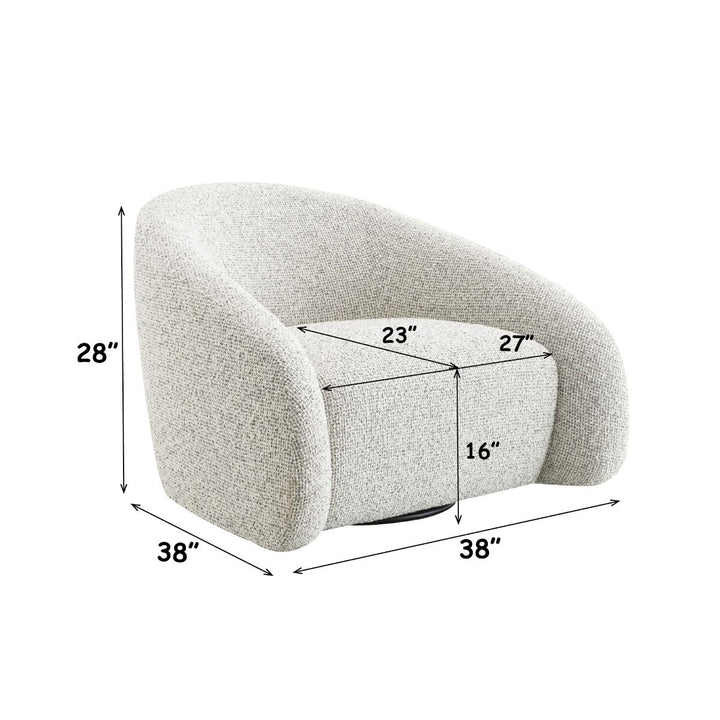 Zoey Accent Chair w/Swivel – dimensions diagram