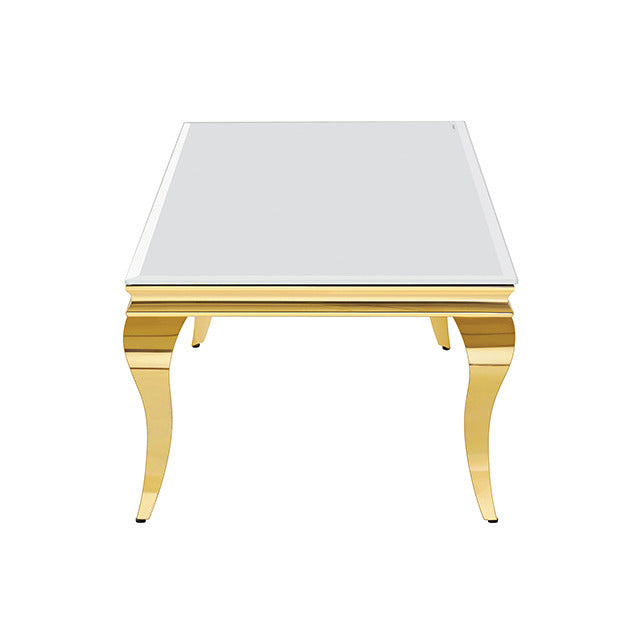 Wetzikon Coffee Table, Gold/White - view 2