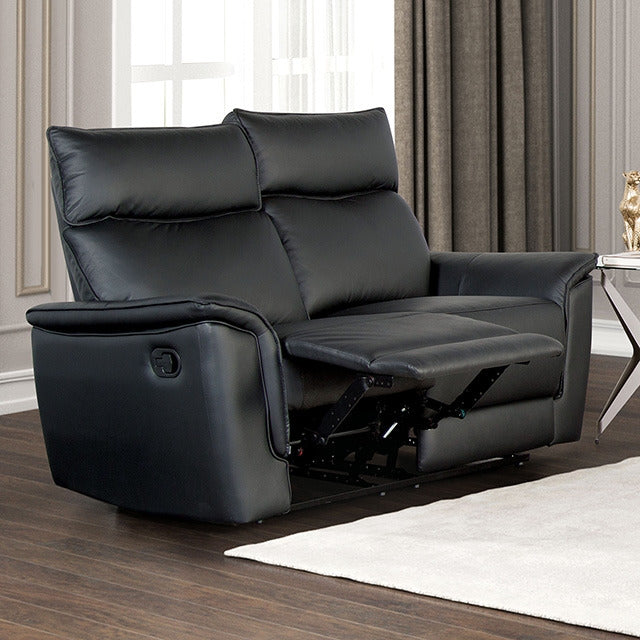 Bienne Loveseat Manual Recliner, Black