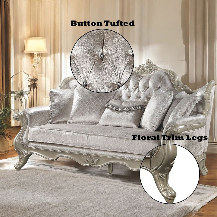 Libertee Sofa w/5 Pillows – features callout