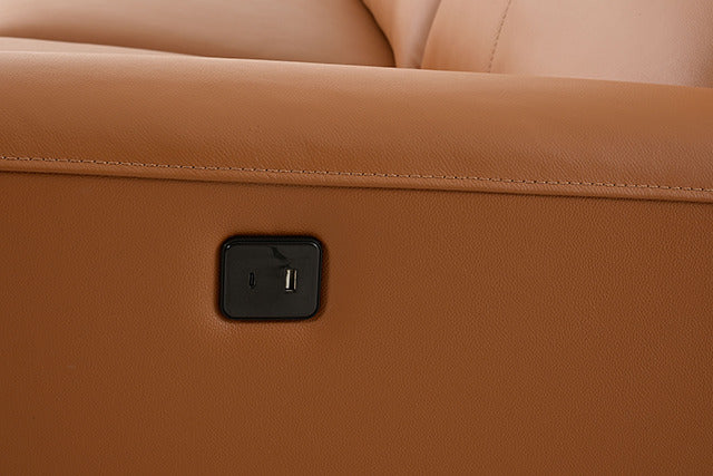 Theola Power Sectional, Left Chaise, Brown Clay - view 2