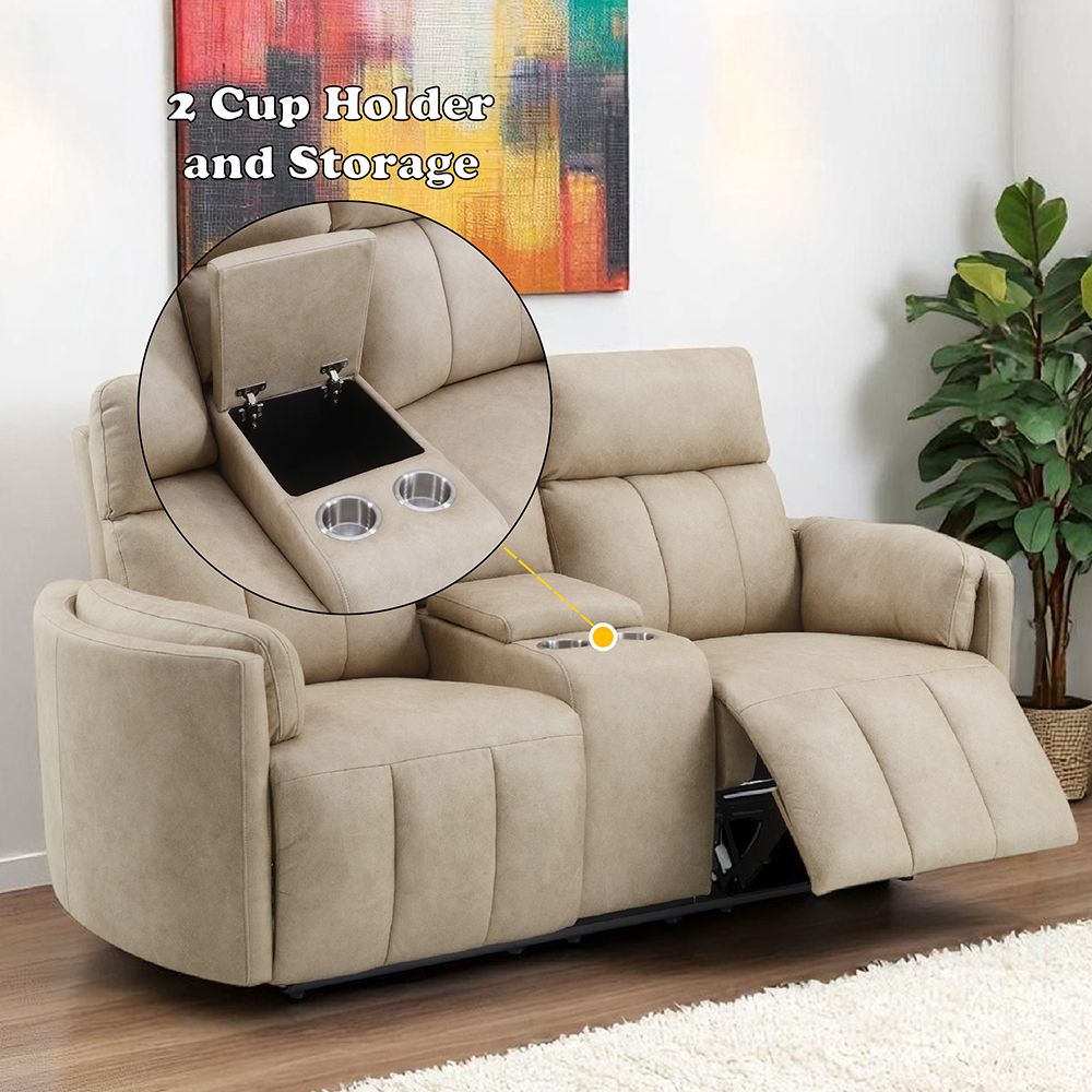 Elison Motion Loveseat w/Console – features callout