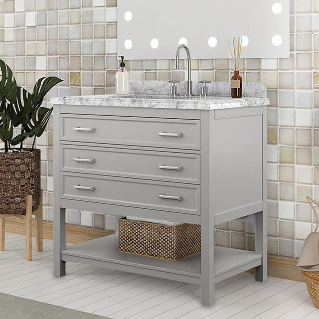 Reston 37" Vanity with Top/ Sink, Gray