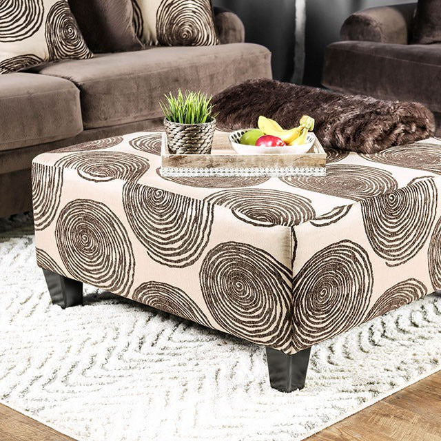 Bonaventura Ottoman, Brown/Pattern
