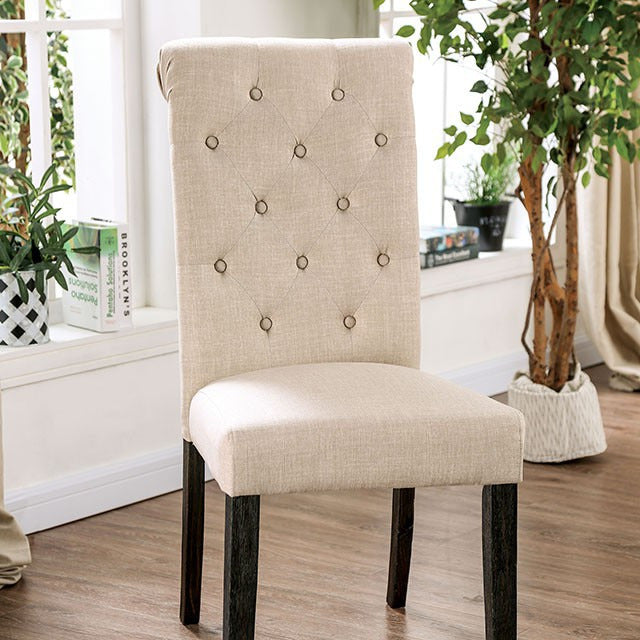 Alfred Side Chair, Antique Black/Ivory