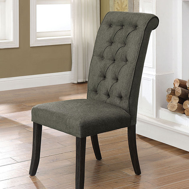Sania Side Chair, Antique Black/Gray