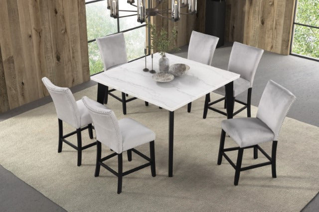 Sabro 5 Pc Dining Table Set, Black/White - view 6