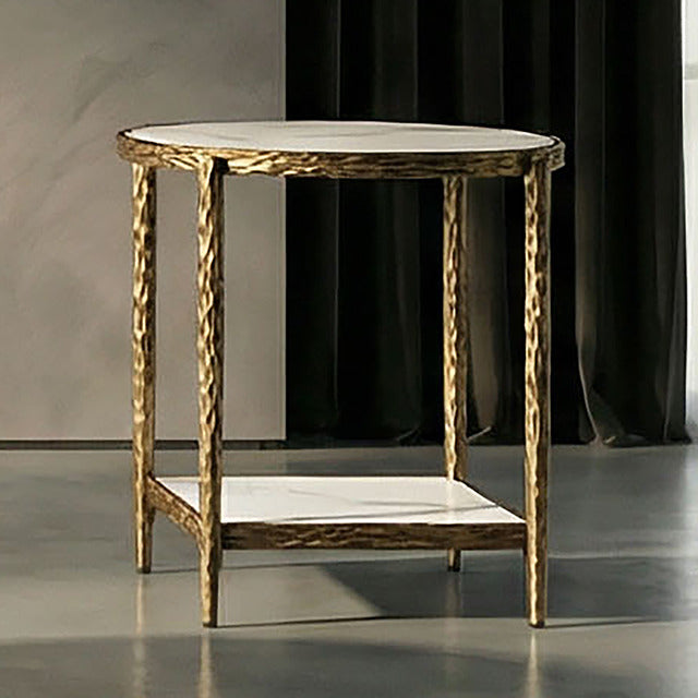 Kerna End Table, Matte Gold - view 3