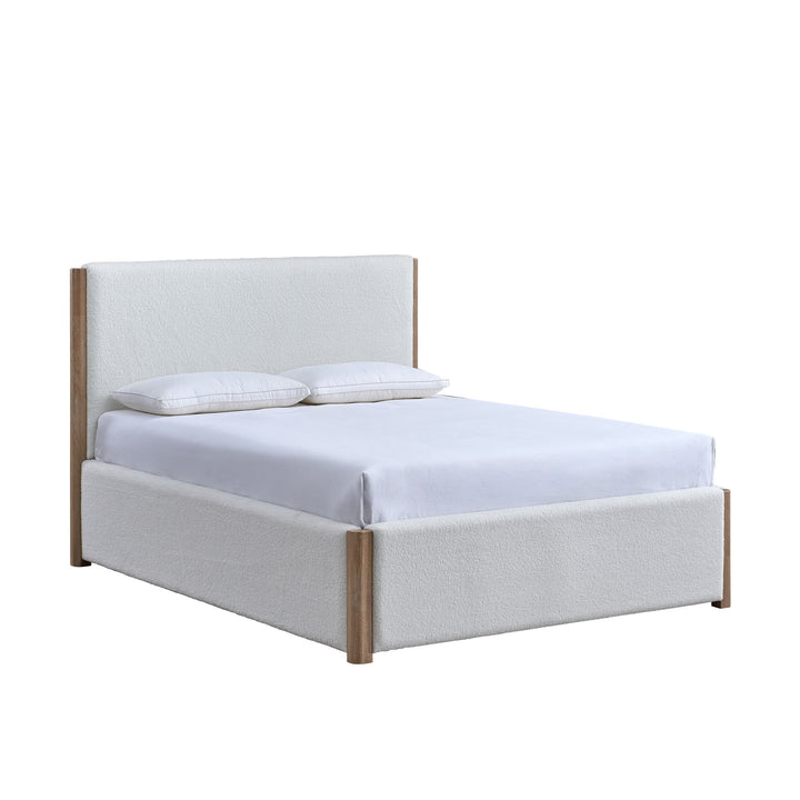 Anika 6/6 K Upholstered Footboard &amp; Roll Out Slat Kit-White