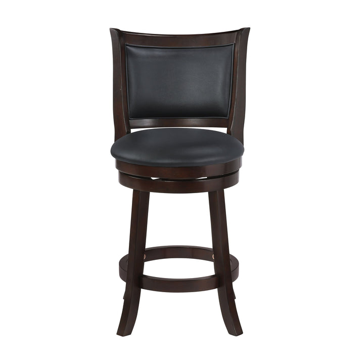 Bristol 24" Counter Stool W/black Pu Cushions-Dk. Brown