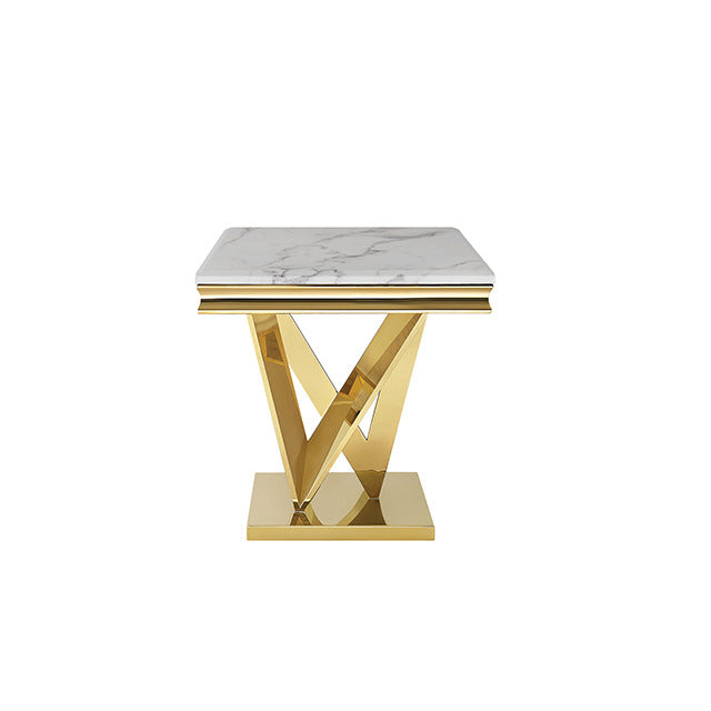 Villarsglane End Table, Gold/White - view 2