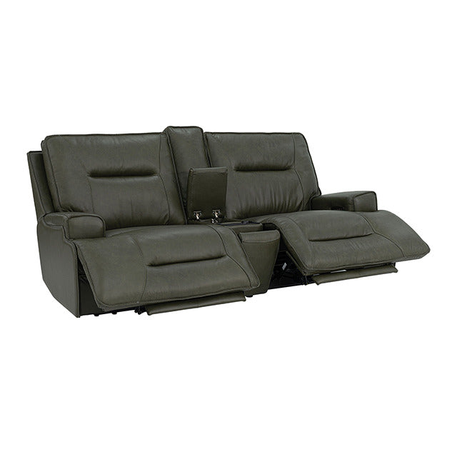 Dallas Oversized Power Loveseat, Dark Olive Green - view 4