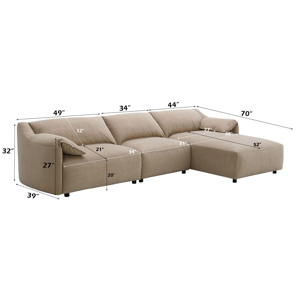 Veata Sectional Sofa – dimensions diagram
