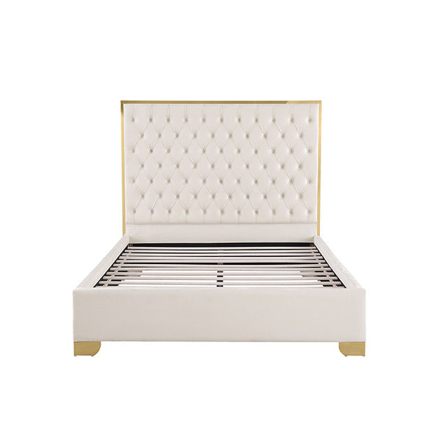 Vastano Bed, Gold/White - view 2