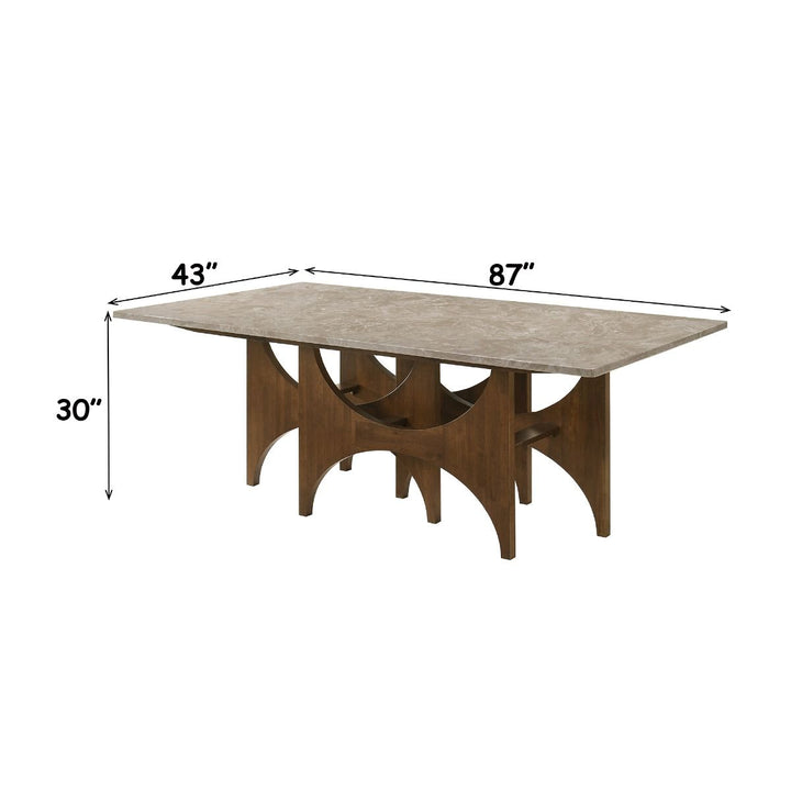 Oleia Dining Table w/Engineered Marble – dimensions diagram