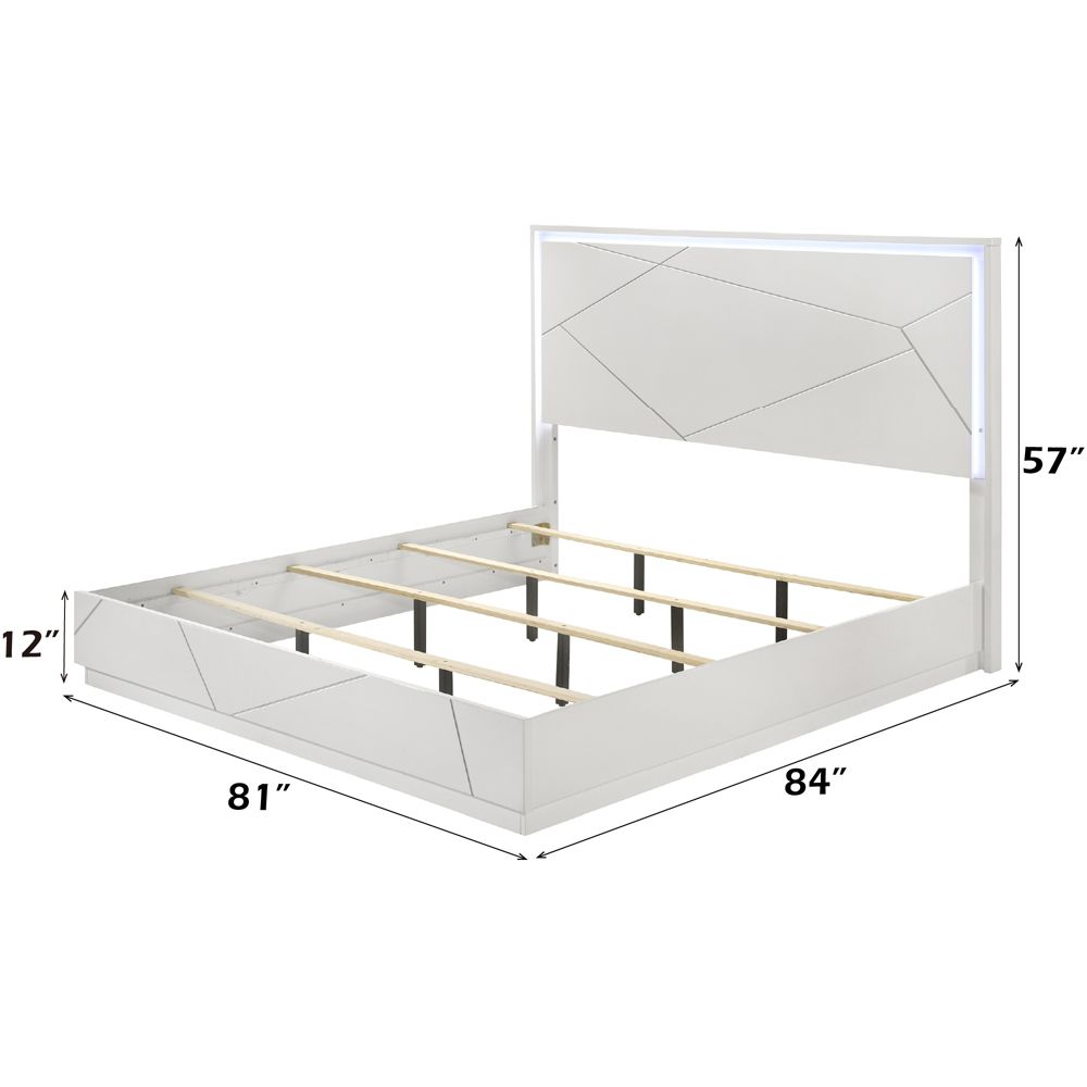 Esther Eastern King Bed w/LED – dimensions diagram