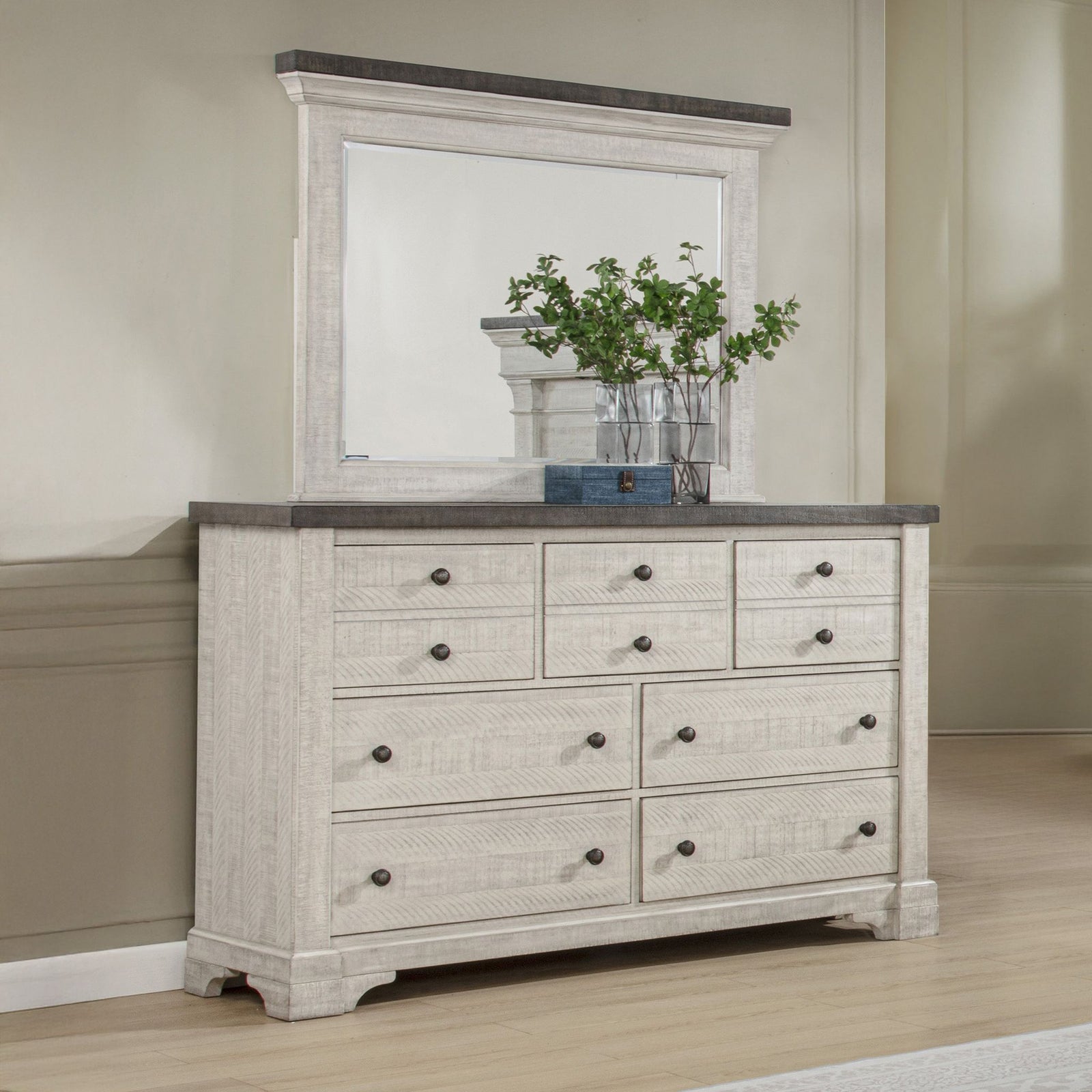 Augusta Mirror-Rustic White
