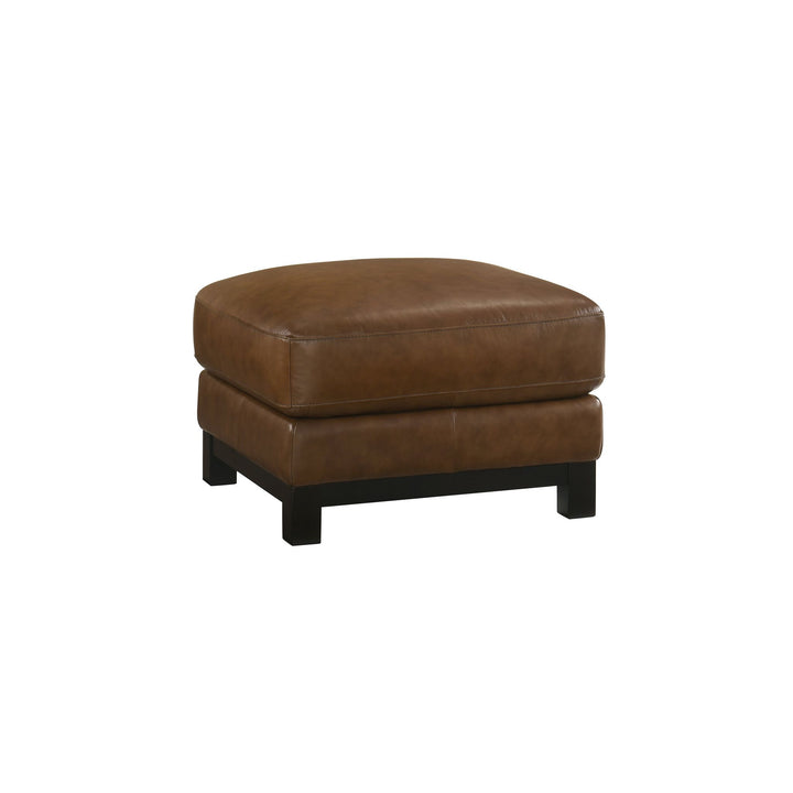 Sayer Leather Ottoman-Brown