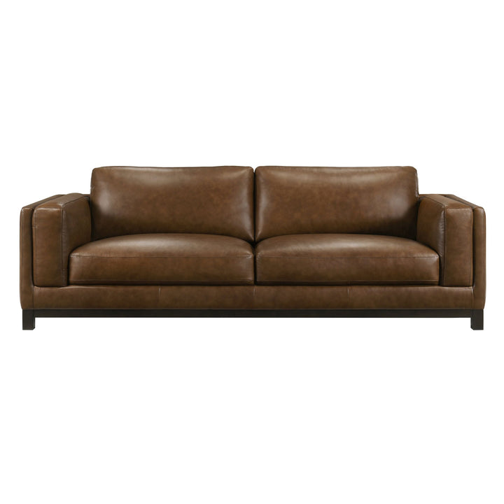 Sayer Leather Sofa-Brown