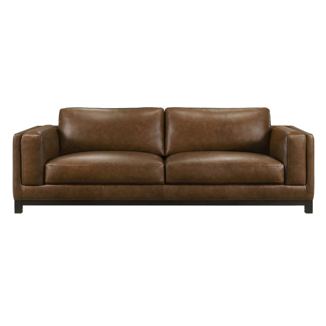 Sayer Leather Sofa-Brown