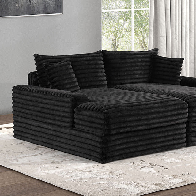 Tavedestrand Double Chaise Sofa, Black