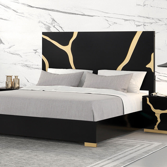Goldsberg Bed, Black/Gold