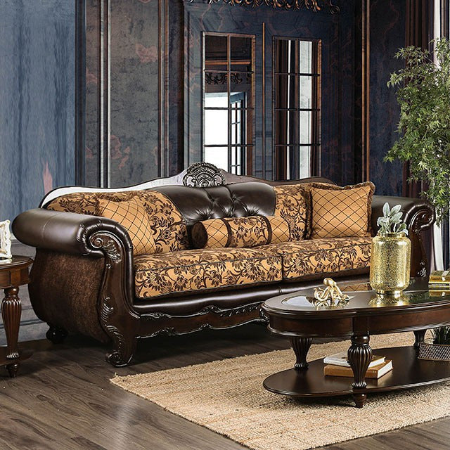 Quirino Sofa, Dark Brown/Tan