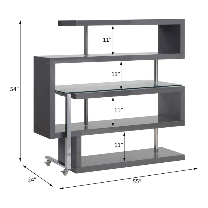 Buck II Writing Desk W/Bookshelf – line drawing