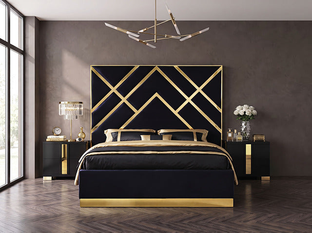 Stavola Bed, Black/Gold - view 5