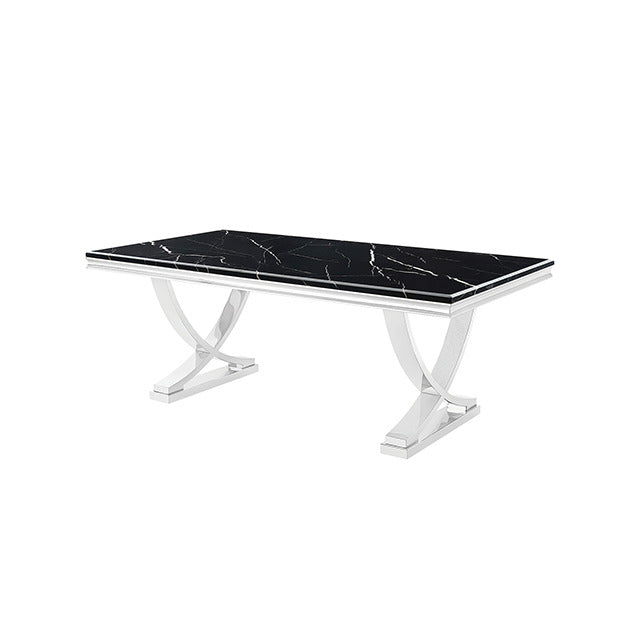 Wadenstil Dining Table, Black/Chrome