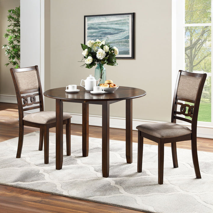 Gia 3 Pc 42" Drop Leaf Dining Table &amp; 2 Chairs-Cherry