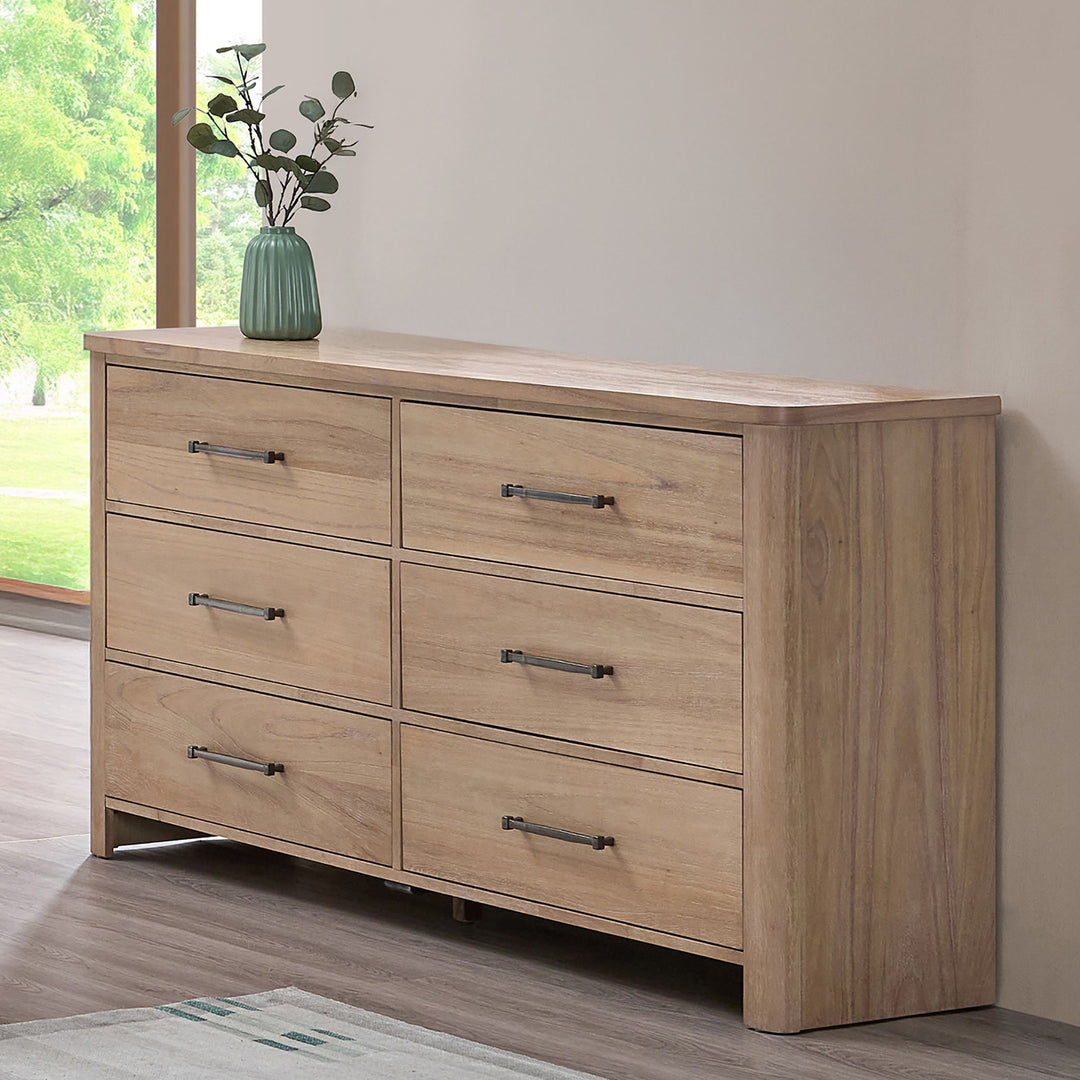 Anika 6 Drawer Dresser-Natural