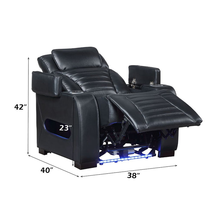 Ephron Power Motion Recliner W/Power Headrest &amp; LED – dimensions diagram