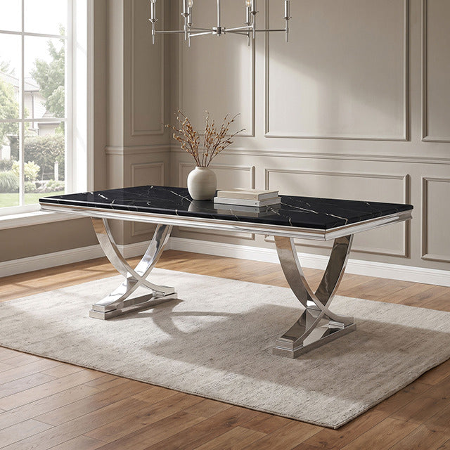 Wadenstil Dining Table, Black/Chrome - view 4