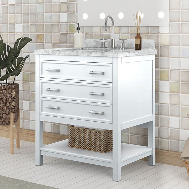 Reston 31" Vanity with Top/ Sink, White