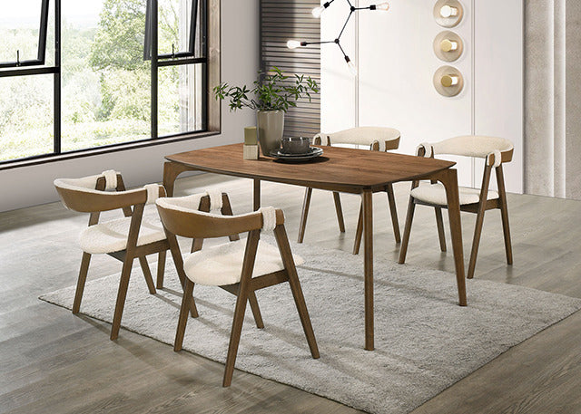Ebikon 5 Pc Dining Table Set, Walnut - view 3